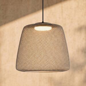 Lucande Závěsné světlo Korvyn, kamenně šedá, Ø 50 cm, stmívatelné, stmívatelný, Hliník / šedá / zinek, kov, Design