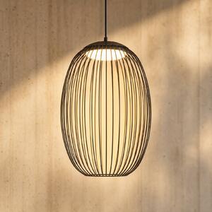 Lucande Venkovní závěsné LED svítidlo Richi, černé, 40 cm, stmívatelné, stmívatelný, Černá, kov, Moderní