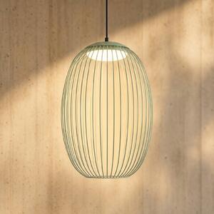 Lucande Venkovní závěsné LED svítidlo Richi, zelené, 40 cm, stmívatelné, stmívatelný, Zelená, kov, Moderní