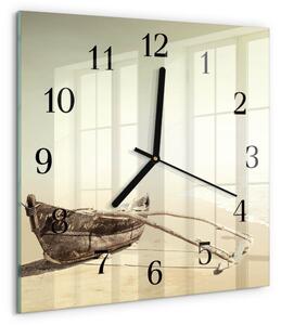 Skleněné hodiny na stěnu Lodž zskc-30x30-00179392