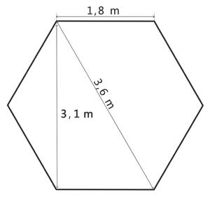 Šestiúhelníkový vyskakovací skládací party stran - krémově bílý | 3,6x3,1 m