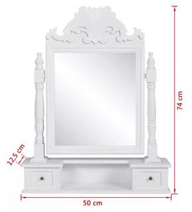 Toaletní stolek s hranatým sklopným zrcadlem | MDF