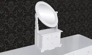 Toaletní stolek s oválným sklopným zrcadlem | MDF