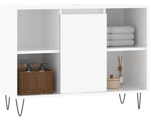 Koupelnová skříňka lesklá bílá 80 x 33 x 60 cm kompozitní dřevo