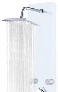 Sprchový panel - skleněný - bílý | 25x44, 6x130 cm