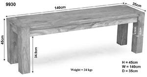 GREY WOOD Lavice 160x35, masivní indický palisandr