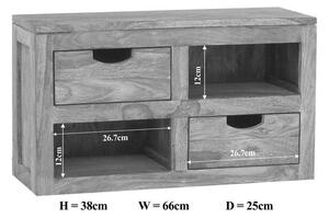 GREY WOOD Visící skříňka 38x66 cm, masivní indický palisandr