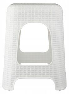 Plastová stolička 45 cm Ratan bílá