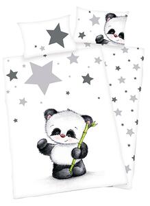 Herding Povlečení pro miminka Panda hvězdičky 100x135/40x60cm