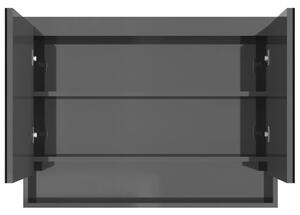 Koupelnová skříňka se zrcadlem 80 x 15 x 60 cm MDF zářivě šedá