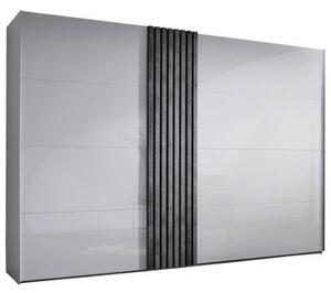 SKŘÍŇ S POS. DVEŘMI.(HOR.VED.), šedá, světle šedá, 280/223/68 cm Novel - Skříně s posuvnými dveřmi
