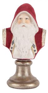 Vánoční dekorace busta Santa Clause v červené kapuci – 10x9x19 cm