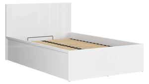 Jednolůžková postel 120 cm BRW Tetrix 6 (lesk bílý) (s roštem) (s úl. prostorem)