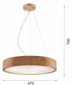 Lustr na lanku OAK 3xE27/60W/230V dub pr. 47,5 cm