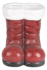 Vánoční dekorace / váza ve tvaru červených bot Santa Clause – 24x20x24 cm