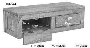 GREY WOOD Visící skříňka 20x66 cm, masivní indický palisandr