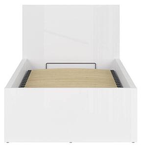 Jednolůžková postel 90 cm BRW Tetrix 15 (lesk bílý) (s roštem) (s úl. prostorem)