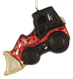 Skleněná vánoční ozdoba černé auto / bagr – 12x4x8 cm