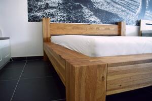 Oak´s Dubová postel Fortis 15 cm masiv rustik - 140x200 cm