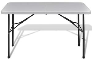 Skládací zahradní stůl 122 cm HDPE bílý