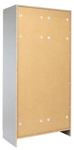 Dřevěná šatní skříň Visio LUX, 90 x 45 x 185 cm, cylindrický zámek, šedá