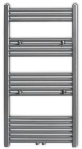 Šedý žebříkový radiátor na ručníky rovný ústřední topení 600 x 1160 mm