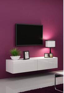TV stolek VIGO 140 Barva: Bílá/bílý lesk