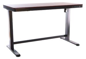 Výškově nastavitelný stůl OfficeTech 2, 120 x 60 cm, černá / mahagon
