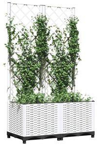 Zahradní truhlík s treláží bílý 80 x 40 x 136 cm PP