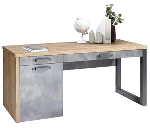PSACÍ STŮL, šedá, barvy dubu, 170/69/76 cm Stylife - Psací stoly