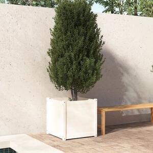 Zahradní truhlík bílý 60 x 60 x 60 cm masivní borovice