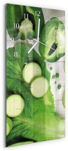 Skleněné hodiny vertikální Zelenina zsppb-30x60-00085015