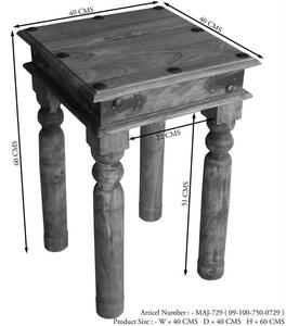 CASTLE Příruční stolek 40x40 cm, palisandr