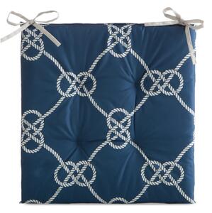 Zahradní prošívaný podsedák na židli MARINE modrá 43x43 cm Mybesthome