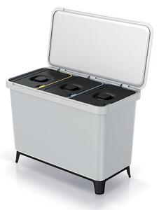 Odpadkový koš, 3 x 10 l, světle šedá
