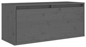 Nástěnná skříňka šedá 80 x 30 x 35 cm masivní borové dřevo
