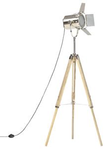 Stojací lampa na stativu masivní mangovníkové dřevo 140 cm
