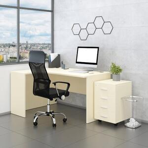 Sestava kancelářského nábytku SimpleOffice 2, 140 cm, levá, bříza