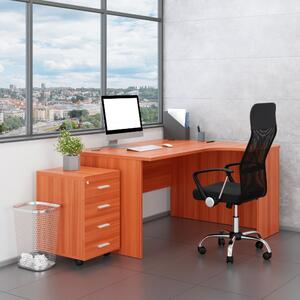 Sestava kancelářského nábytku SimpleOffice 2, 140 cm, pravá, třešeň