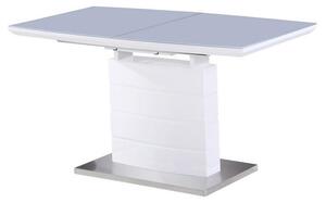 JÍDELNÍ STŮL, bílá, barvy nerez oceli, vysoce lesklá bílá, 140-180/80/76 cm Carryhome - Jídelní stoly vysoký lesk