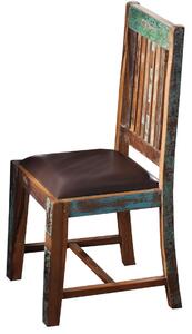 OLDTIME Jídelní židle čalouněný sedák, staré dřevo