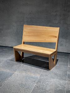 Lavice s opěradlem B10. Masivní dub přírodní