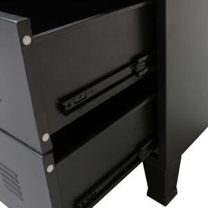 Skříň se zásuvkami - kovová - industriální styl - černá | 78x40x93 cm