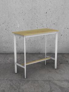 Barový stůl bílý A10, dub Hamilton, 110 x 51 cm