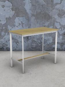 Barový stůl bílý A10, dub Hamilton, 130 x 68 cm