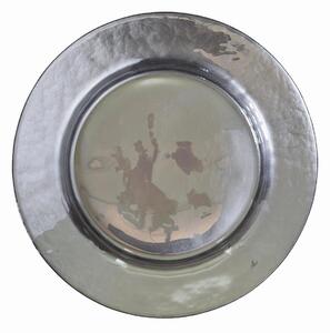 Skleněný talíř Silver pearl 25 cm