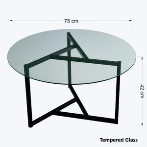 ASIR Konferenční stolek TRIO SEHPA sklo, černý