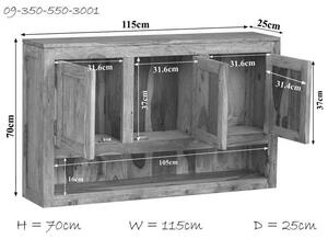 GREY WOOD Závěsná skříňka 70x115 cm, masivní indický palisandr