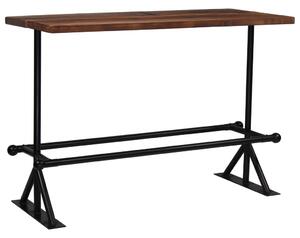 Barový stůl Dural - masivní dřevo -150x70x107 cm | tmavě hnědý