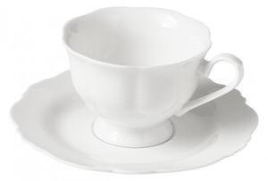 Set 2 ks šálek s podšálkem na kávu / čaj Meringa BRANDANI (barva - porcelán, slonová kost)